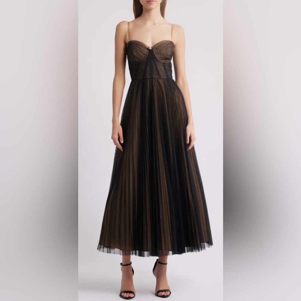 Hutch Strapless Black and Brown Dress